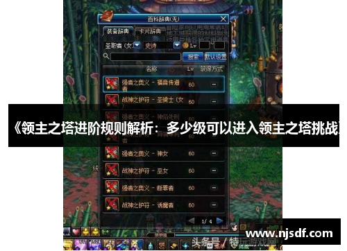 《领主之塔进阶规则解析：多少级可以进入领主之塔挑战》