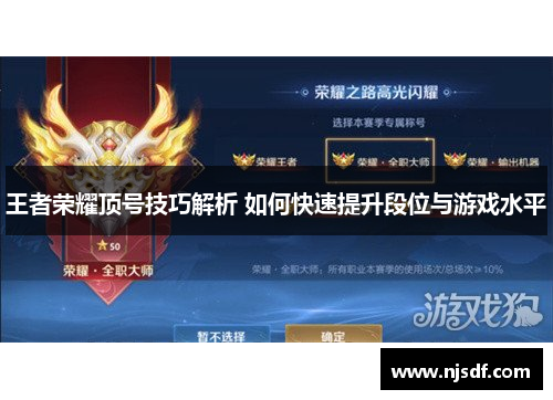 王者荣耀顶号技巧解析 如何快速提升段位与游戏水平